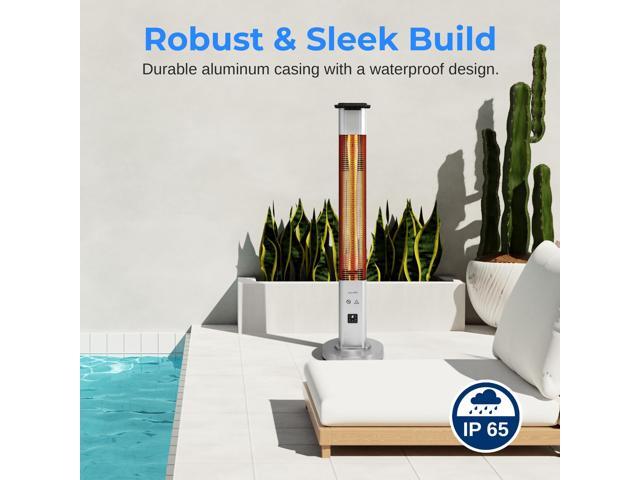 SereneLife Infrared Patio Heater, 1500W Electric Heater with Remote, Quiet Operation, IP65 Approved, Three Heat Levels, Indoor/Outdoor for Patio,...