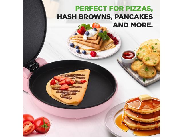 NutriChef Countertop Pizza Maker 1500W Non-Stick Electric Pizza Cooker Make 12' Personal Pizzas, Eggs, Toast & More Cool-Touch Handles,...