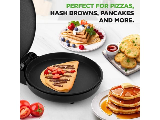 NutriChef Countertop Pizza Maker 1500W Non-Stick Electric Pizza Cooker Make 12' Personal Pizzas, Eggs, Toast & More Cool-Touch Handles,...