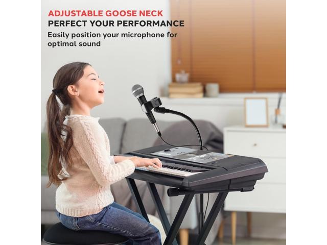 Pyle Square Base Gooseneck Microphone Stand with Mic Clip - Heavy Duty, Height Adjustable, 49.20' to 76.38, Solid Die-Cast Base, Studio & Concert...