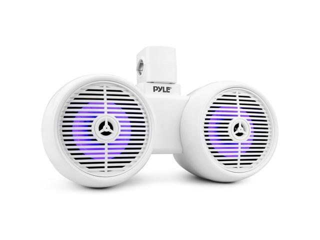 Dual Bluetooth Off-Road Speakers - 6.5 200W 2-Way Marine Waterproof Wakeboard Tower Sound System w/LED Light, Full Range Outdoor Stereo Speaker for...