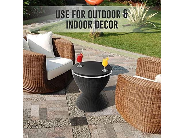 SereneLife Outdoor Cool Bar Table, 7.5 Gallon Beer and Wine Cooler, Patio Furniture & Hot Tub Side Table, Beverage Cooler, All-Weather Resistant...