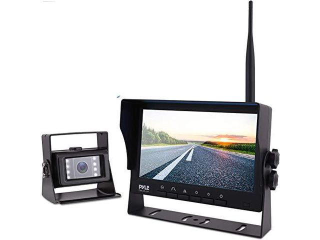 Pyle Rear View Camera with Monitor - Wireless Backup Camera And Monitor Kit w/ 7' 1080p HD IPS TFT LCD Panel & IR Night Vision Rear Camera For...