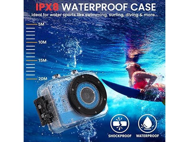 Sound Around Gear Pro Sports Action Camera - HD 1080P Mini Camcorder w/ 12 MP Cam, 2.4' Touch Screen - Pyle GDV285BL (Blue)