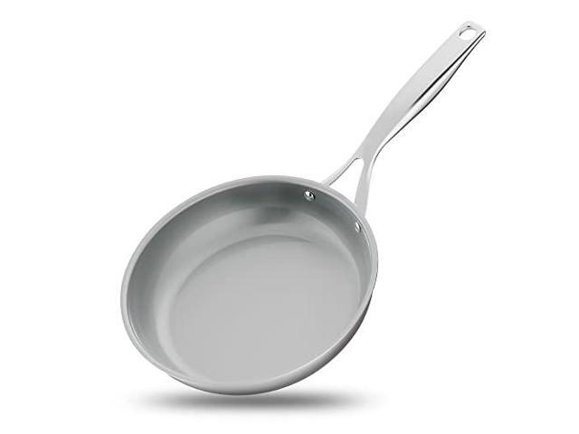 NutriChef 8'' Small Fry Pan-PFOA/PFOS Free Stainless Steel Stain-Resistant Frying Pan Kitchen Cookware w/Durable Ceramic Non-Stick Coating,...