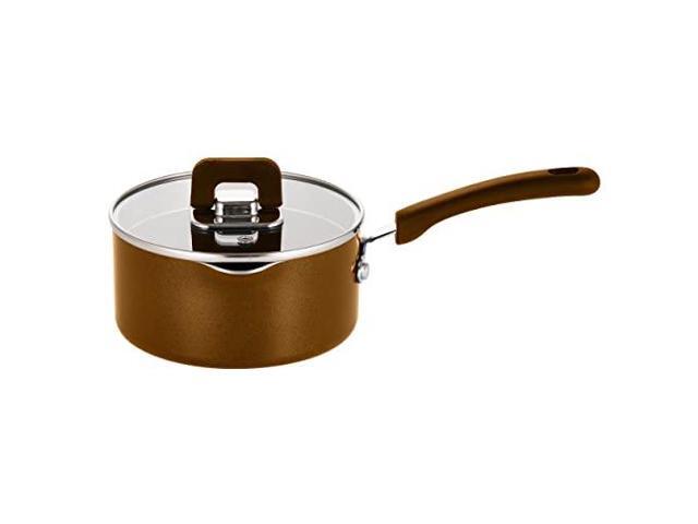 NutriChef 1.5Qt Saucepan With Lid - Non-Stick Stylish Kitchen Cookware with Foldable Knob, PFOA Free, Works with Model: NCCWSTKBR (Brown)