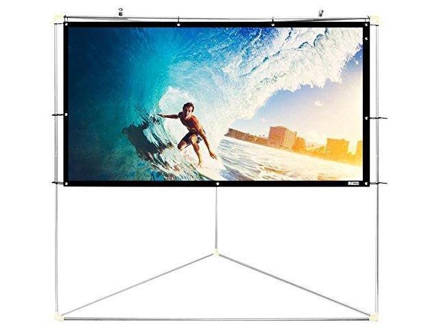 Pyle 72' Outdoor Portable Matt White Theater TV Projector Screen w/ Triangle Stand - 72 inch, 16:9, 1.15 Gain Full HD Projection for Movie / Cinema...
