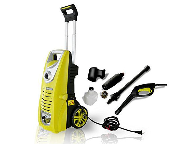 Serenelife Electric Pressure Washer-Powerful Heavy Duty 2000PSI Manual Adjustable High Low Cold Water Sprayer, Rolling Wheels-Power Wash Spray...