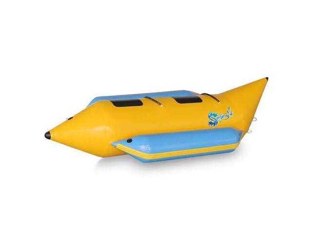 SereneLife Inflatable Floating Banana Boat, Towable Tube for Boating, Includes Storage Bag, Food Pump, and Repair Kit for 2-6 seaters