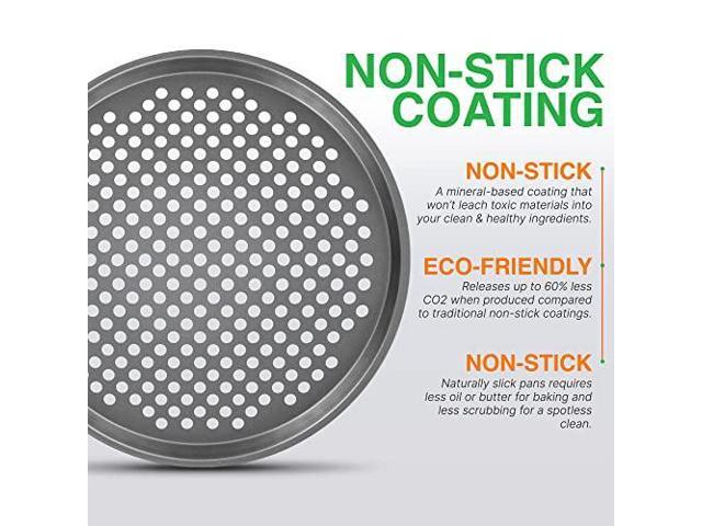 NutriChef 12.8 Inch Nonstick Pizza Pan for Oven - Carbon Steel Pizza Baking Tray with Airflow Holes - Premium Bakeware for Fresh & Frozen Pizza,...