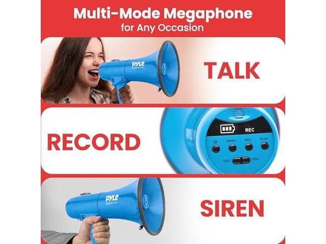 Pyle 40W Megaphone Siren Bullhorn Speaker, Portable and Lightweight Automatic Bullhorn for Indoor and Outdoor Use, 800 Square Yards Projection...