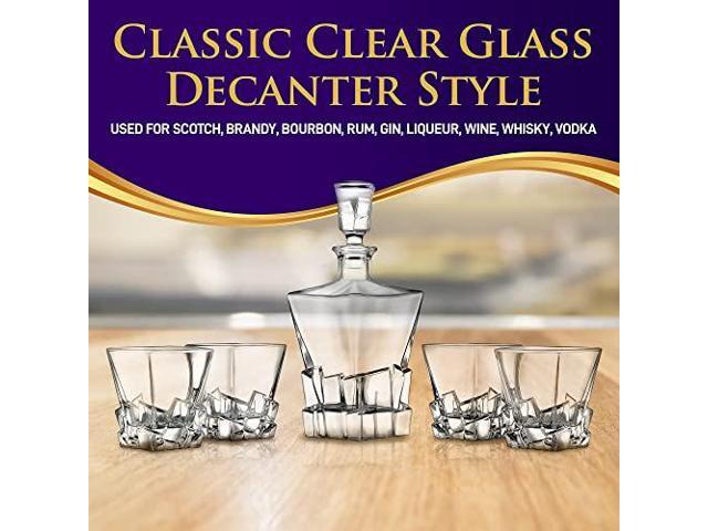 NutriChef Home Bar Whiskey Decanter Set, Glass Decanter with Four 800ml Whiskey Glasses, Elegantly Styled with Real Crystal for Maximum Flavor and...