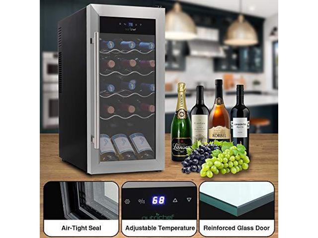 NutriChef PKCWC18 Cooler, 18 Bottle, Stainless Steel