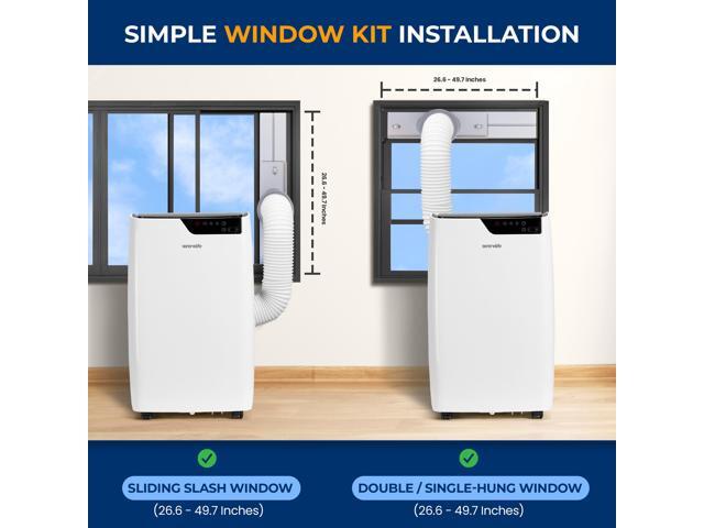Serene Life Single Duct Portable Air Conditioner and Heater (SLACHT12W) - 12000 BTU Cooling Capacity (ASHRAE) Compact Home A/C Cooling and Heating...