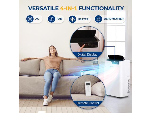 Serene Life Single Duct Portable Air Conditioner and Heater (SLACHT12W) - 12000 BTU Cooling Capacity (ASHRAE) Compact Home A/C Cooling and Heating...