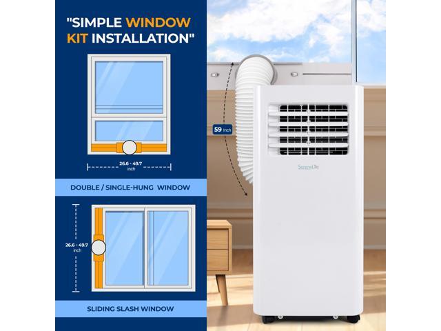 SereneLife SLPAc805W Portable Air conditioner - compact Home Ac cooling Unit with Built-in Dehumidifier Fan Modes, Includes Window Mount Kit...