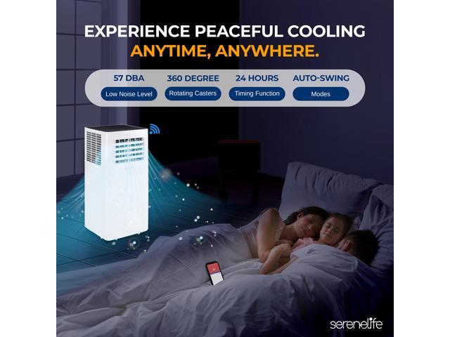 Serene Life Portable Air Conditioner - Compact Home A/C Cooling Unit with Built-in Dehumidifier & Fan Modes, Includes Window Mount Kit (10,000 BTU)