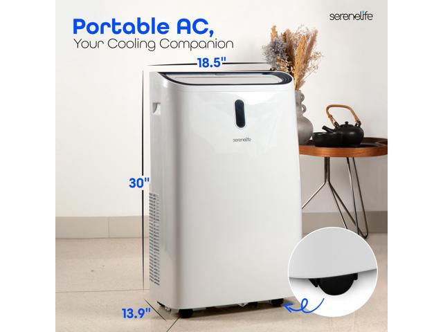 Serene Life Portable Air Conditioner - 12000 BTU Cooling Capacity (ASHRAE) Compact Home A/C Cooling Unit with Built-in Dehumidifier & Fan Modes,...