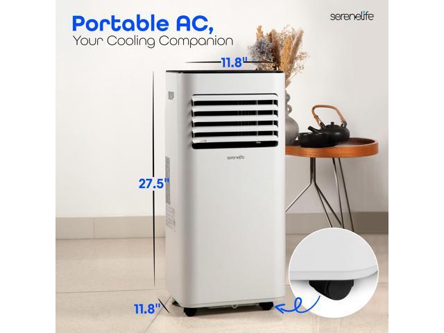 Serene Life Portable Air Conditioner - 8000 BTU Cooling Capacity (ASHRAE) Compact Home A/C Cooling Unit with Built-in Dehumidifier & Fan Modes,...