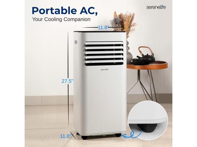 Serene Life Portable Air Conditioner - 10000 BTU Cooling Capacity (ASHRAE) Compact Home A/C Cooling Unit with Built-in Dehumidifier & Fan Modes,...