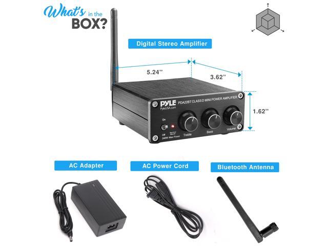 Pyle PDA22BT Compact Powerful Home Audio Amplifier Receiver Mini with Bluetooth 5.0 2 x 100 Watt - image 6