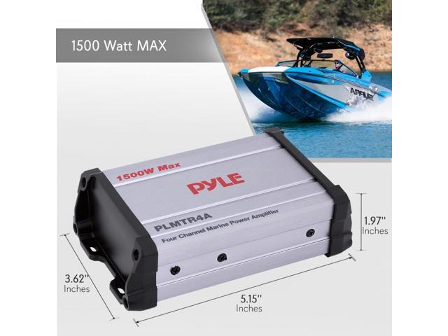 Pyle PLMTR4A Waterproof 1500W 4 Channel Marine Power Audio Amp for Boats - image 3