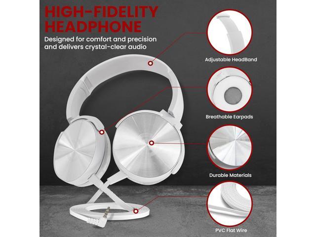 Pyle Heavy-Duty Keyboard Accessories Set - Z Shape Stand, Stool, Headset, Mic Stand, Sustain Pedal - White - PKST20SW