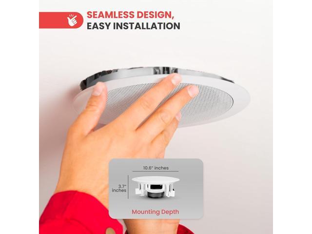 8 High Performance In-Wall / In-Ceiling Speakers, Dual 2-Way Stereo Speaker System, Pair (300 Watt)
