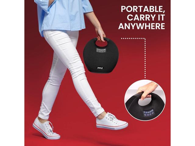 Pyle 5.25' Portable Wireless Bluetooth Streaming Speaker with Rechargeable Battery & Wired Microphone - Black (PNX6BK)