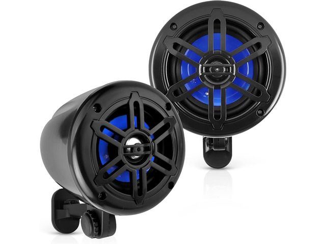Pyle 4' Waterproof Marine UTV Off-Road Speakers, 2-Way Full-Range Stereo Sound, 150W Max Power - Black (PLMRWK49BK)
