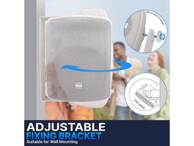 Pyle 3.5' Waterproof On-Wall Patio Commercial Speaker, 2-Way Full-Range Stereo Sound with 70V Transformer - White (PDWR445TW)