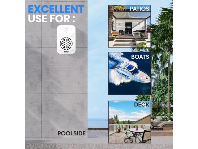 Pyle 4' 2-Way Indoor/Outdoor Speaker System with 1/2' Polymer Tweeter & Waterproof Design - White (PDWR45WT)