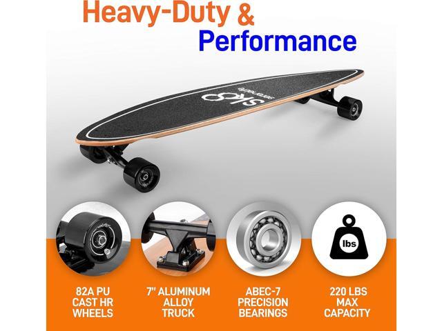 SereneLife 8'' Canadian Maple Deck Skateboard - Mini Cruiser for Kids, Teens, and Adults (Black)