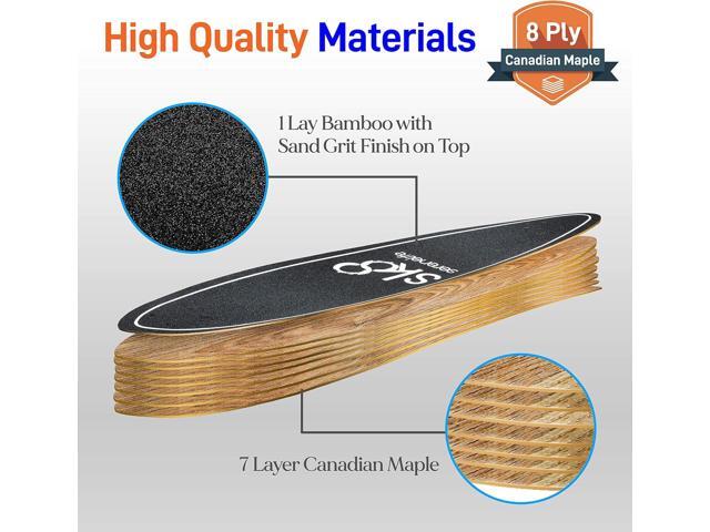 SereneLife 8'' Canadian Maple Deck Skateboard - Mini Cruiser for Kids, Teens, and Adults (Black)