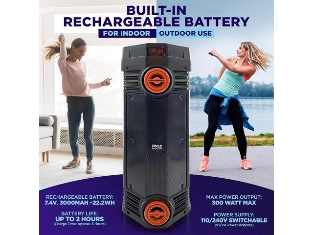 Pyle Dual 6.5' Portable Bluetooth PA Speaker System with LED Lights - PPHP2694B, 300W