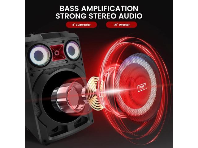 Pyle 10' Portable Wireless Bluetooth Speaker System with TWS and LED Lights - PHP210DJT, 800W