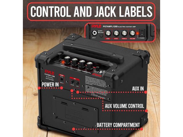 Pyle Electronic Guitar Amplifier - 5' Portable High-Definition Speaker - PGTAMPL128B