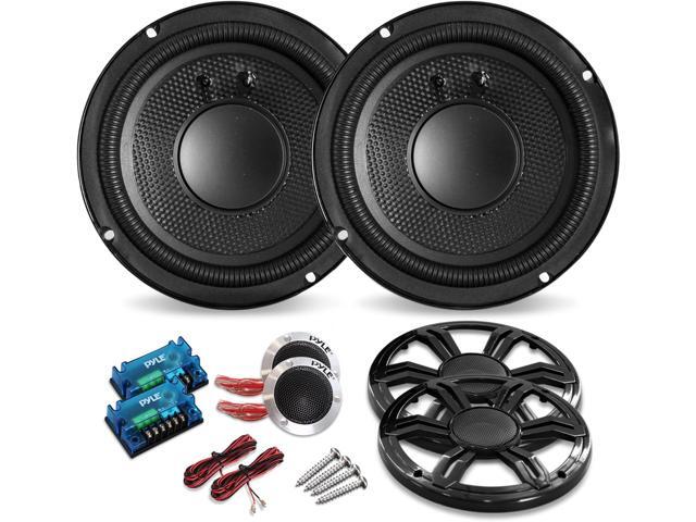 Pyle 6.5' 3-Way Car Audio Component Speaker Kit with Aluminum Tweeters & Crossover PLD63C
