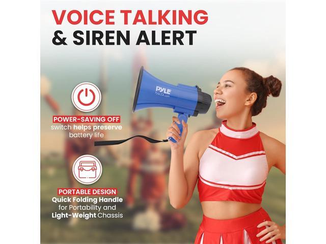 Pyle Compact Portable Megaphone Speaker with Siren Alarm - Blue PMP31BL