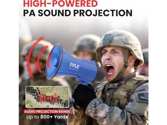 Pyle Compact Portable Megaphone Speaker with Siren Alarm - Blue PMP31BL