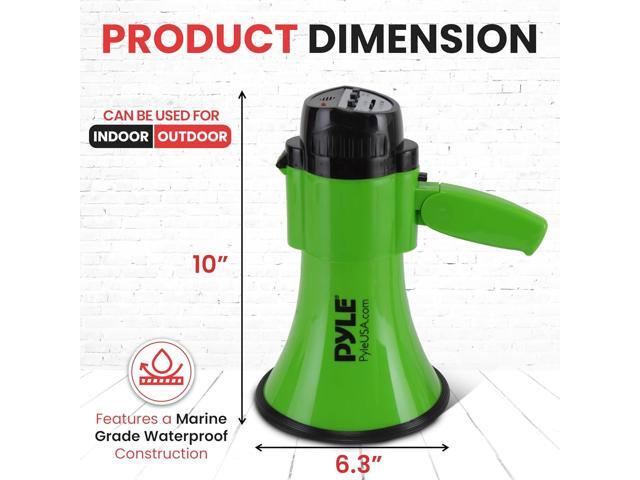 Pyle Compact Portable Megaphone Speaker with Siren Alarm - Green PMP32GR