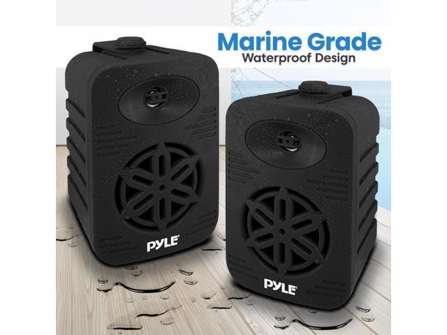 Pyle 4 2-Way Indoor/Outdoor Speaker System, 1/2 High Compliance Polymer Tweeter, Waterproof, Black (PDWR45BK)