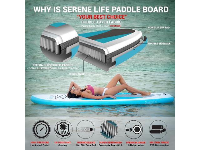 SereneLife Thunder Wave Inflatable Stand-Up Paddle Board (SUP) - 10' with Accessories, SKU SLSUPB10