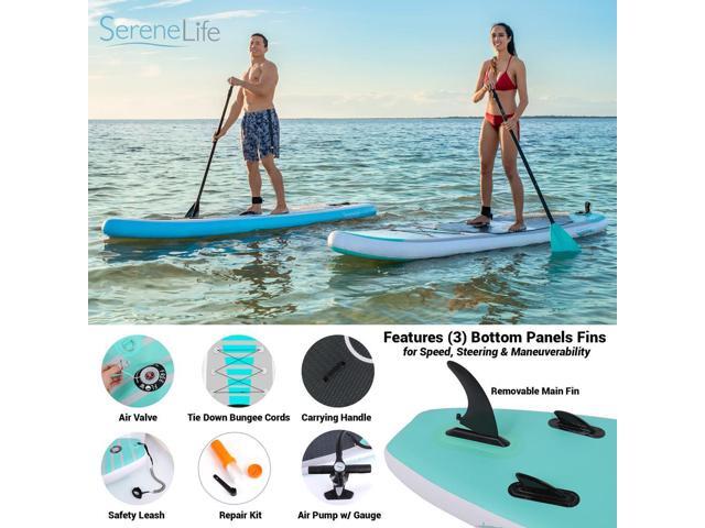 SereneLife Free-Flow Inflatable Stand-Up Paddle Board (SUP) - 10.5 with Accessories, SLSUPB105