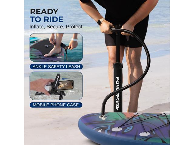 SereneLife Rising Flow Inflatable Stand-Up Paddle Board (SUP) - 106 with Waterproof Mobile Phone Case & Accessories, SLSUPB636