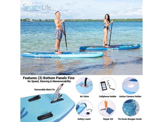 SereneLife 10'6' Inflatable Stand-Up Paddle Board SUP - Blue (SLSUPB518)