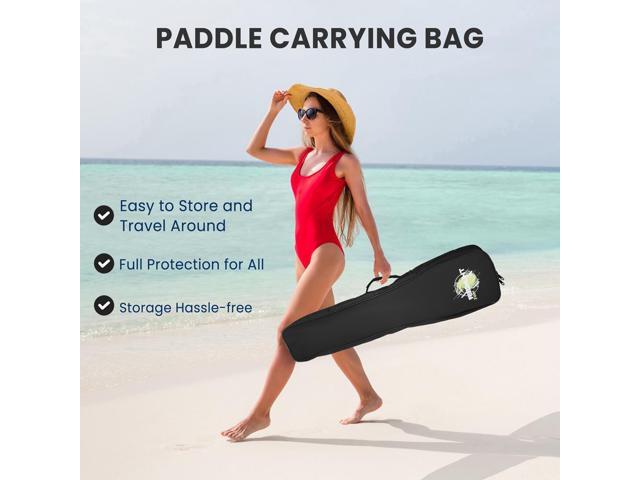 SereneLife Adjustable 3-Piece Carbon Fiber SUP Paddle - Black (SLPADDLE30)