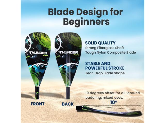 SereneLife Adjustable 3-Piece Carbon Fiber SUP Paddle - Black (SLPADDLE30)