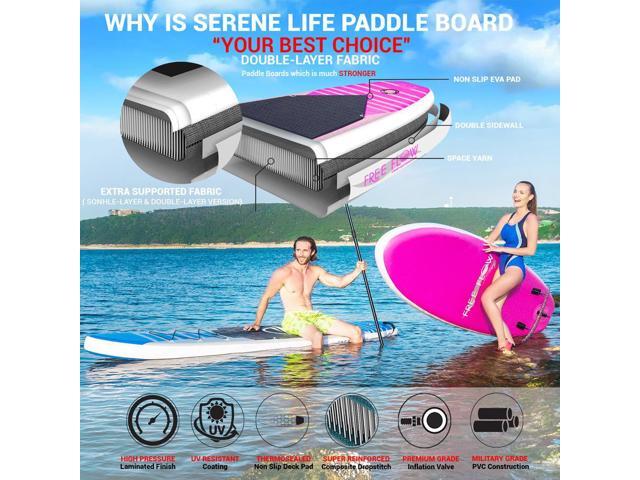SereneLife 10.5' Free-Flow Inflatable Stand-Up Paddle Board - Blue (SLSUPB145)