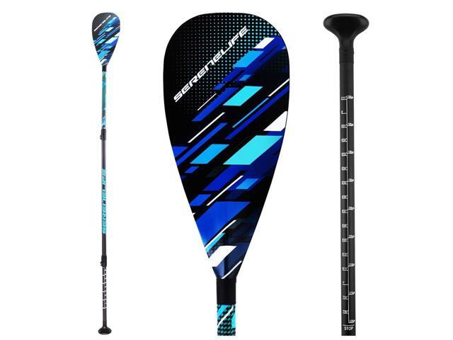SereneLife Adjustable 3-Piece Carbon Fiber SUP Paddle - Black (SLPADDLE40)